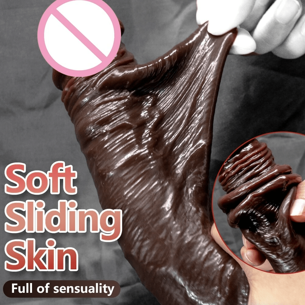 6.29" Real Skin Feeling Realistic Dildos Sliding Foreskin Design Female Masturbator