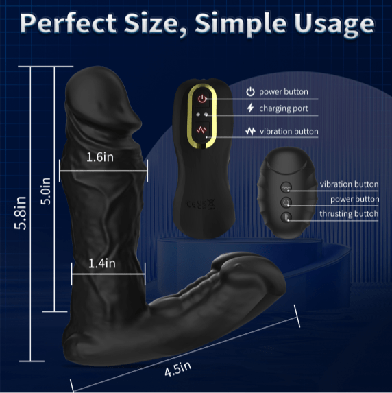 Realistic Expanding Vibrating Thrusting Prostate Massager with remote control
