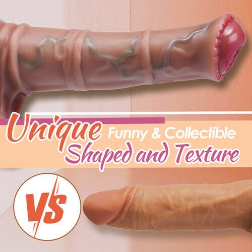 6.3" 3 Telescopic Swing 10 Vibrating Heating Horsewhip Monster Dildo