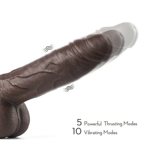 6.7" K05 Emulated Black Coffee Masculine Wireless Telescopic Rotating Vibrating Rod