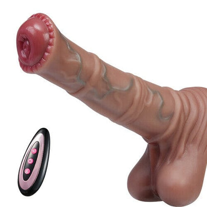 6.3" 3 Telescopic Swing 10 Vibrating Heating Horsewhip Monster Dildo