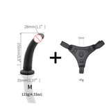 Leather Pants + Medium Simulated Silicone Penis