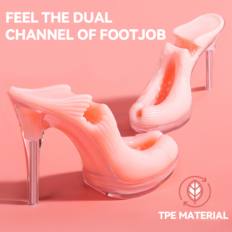 Stiletto High Heel Footjob Dual-Channel Masturbation Cup