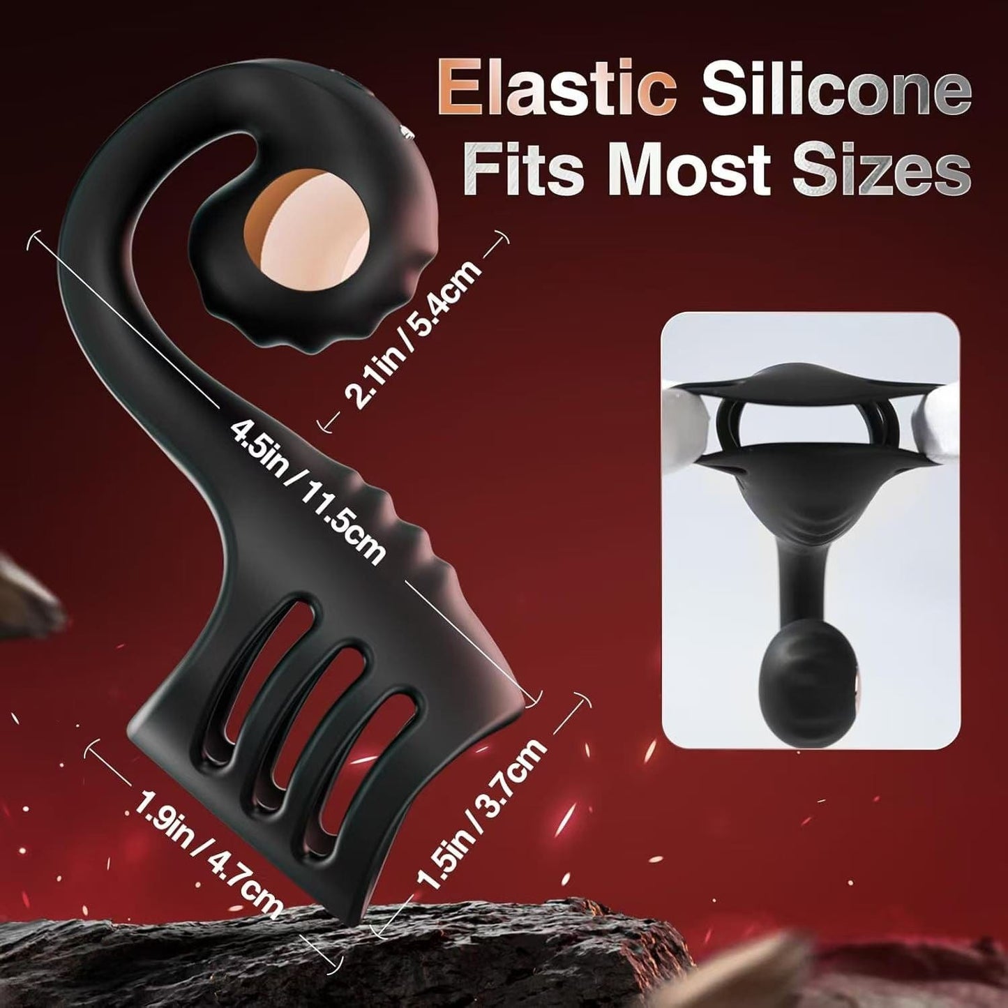 4 in 1 Penis Sleeve Ring Vibrator with Snail-Shaped Clit Stimulator