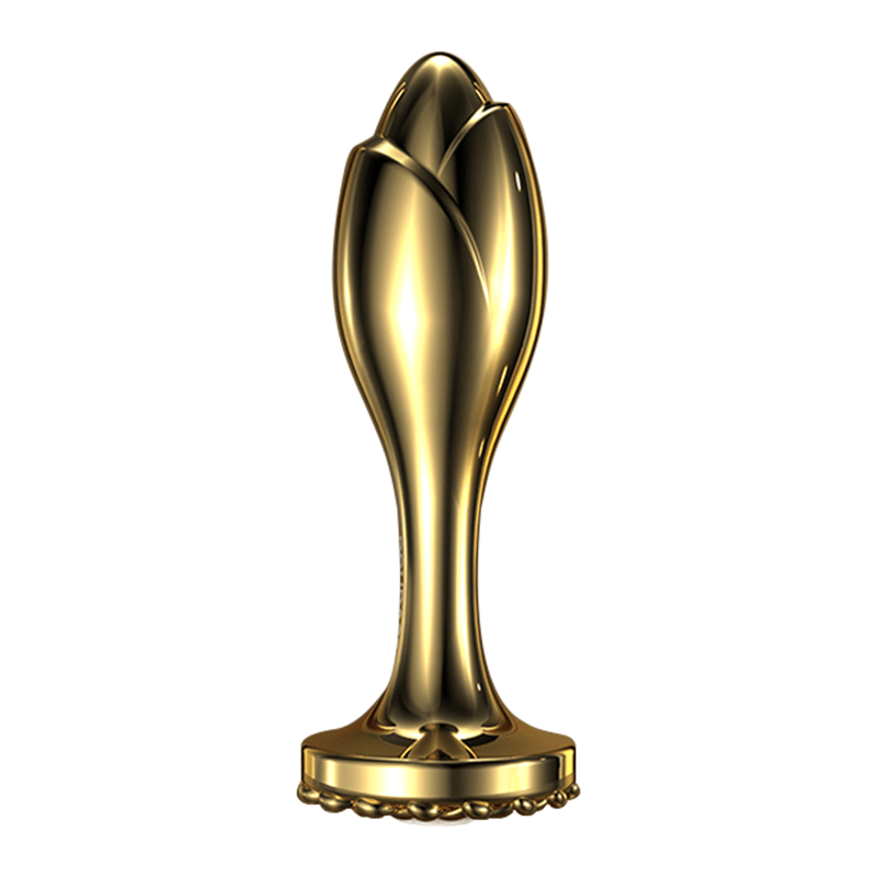 Pearl Rose Anal Plug Gold Stainless Steel For Male And Female Anal Expansion