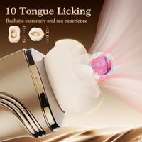 Luxury Gold Kissing & Tongue-Licking 5-in-1 Stimulator