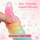 Rainbow Unicorn Spiral Tiered Liquid Silicone Dildo